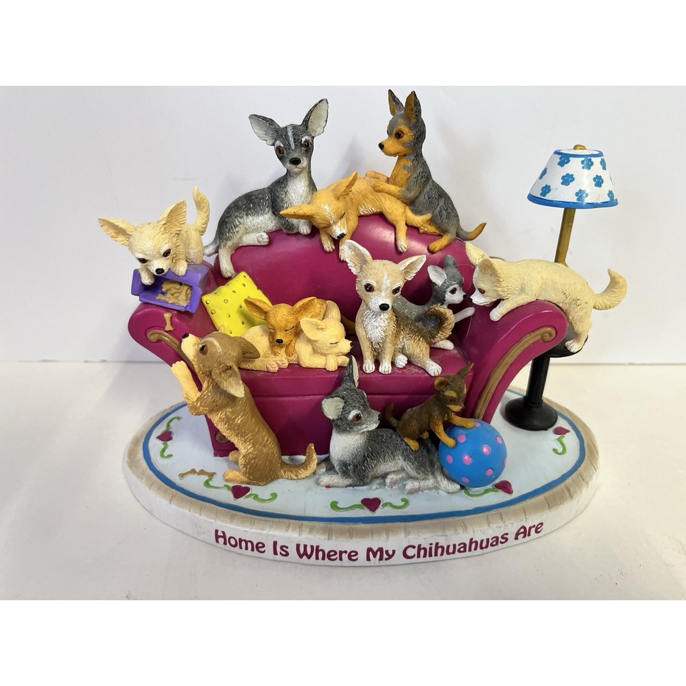 Hamilton Collection Home Is Where My Chihuahuas Are Resin Figurine Dogs